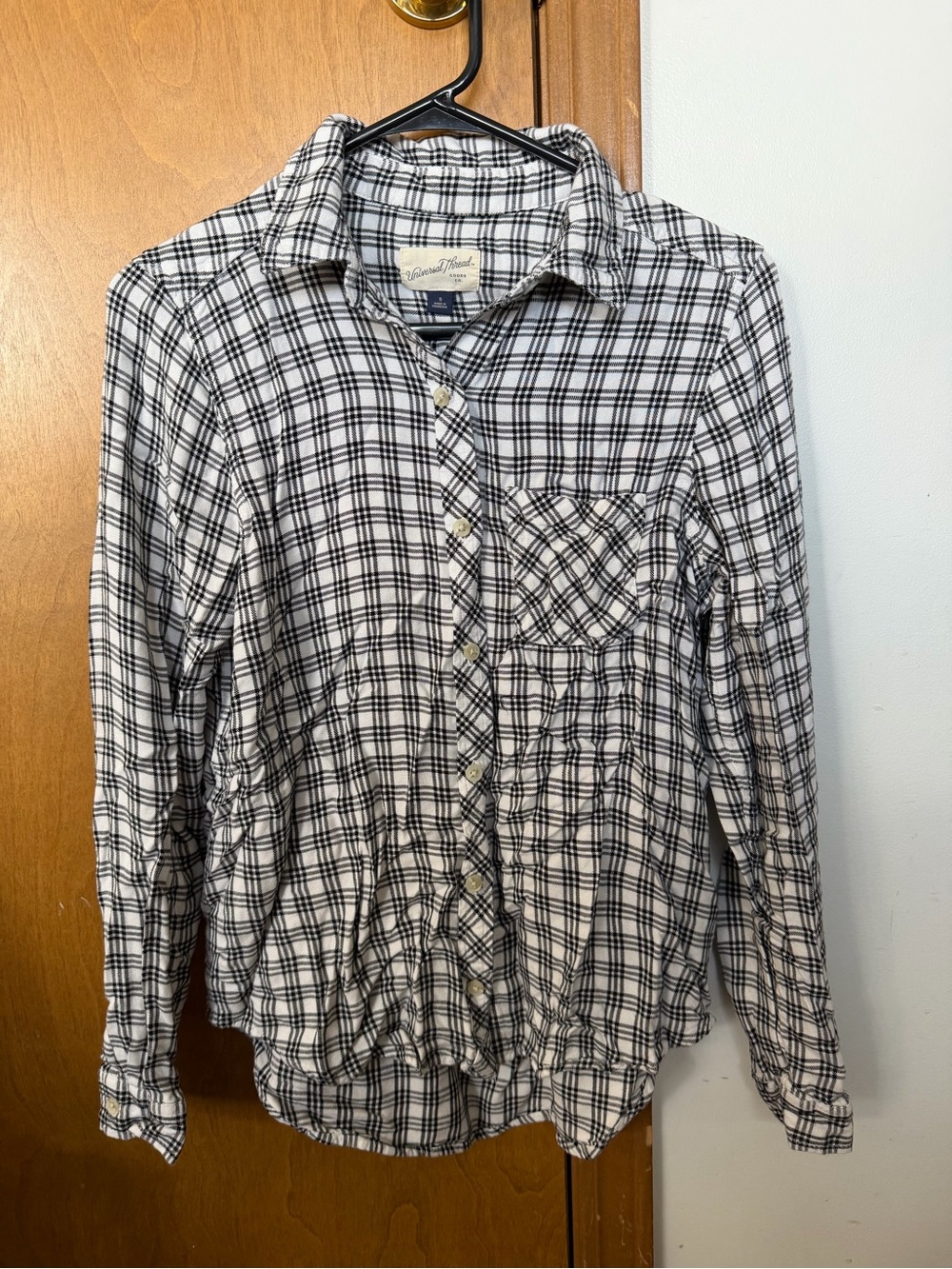 Universal Thread Black and White Plaid Shirt
